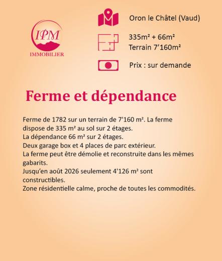 For sale Property Oron-le-Châtel Switzerland - cChic-immoHub your real estate portal