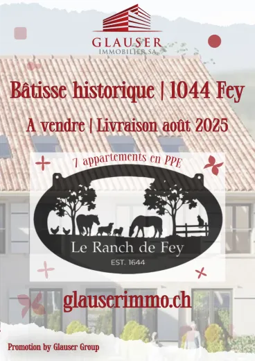 A vendre Appartement Fey Suisse - cChic-immoHub votre portail immobilier