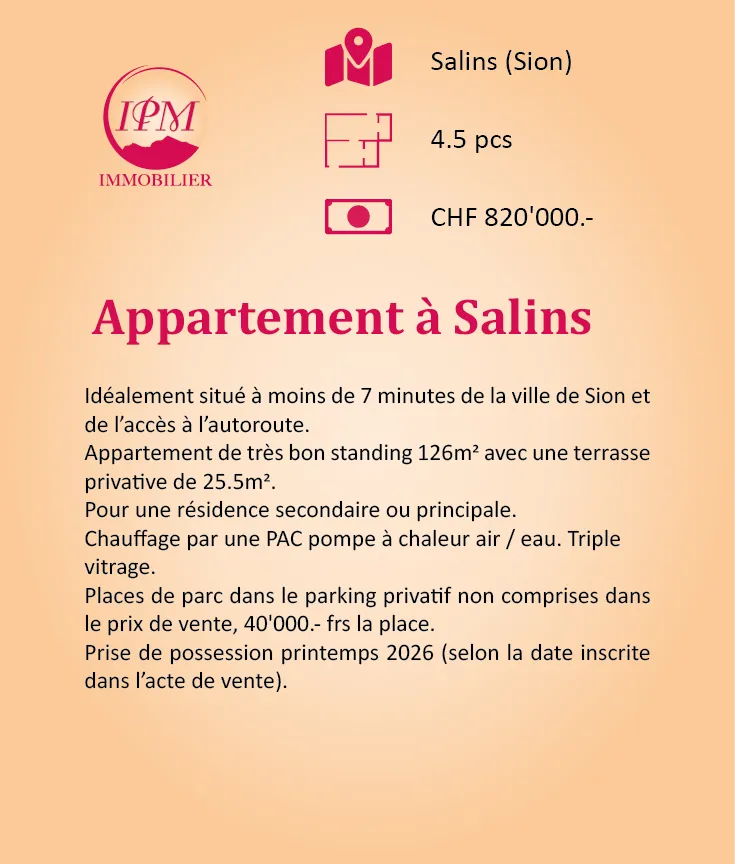 Salins for sale Apartment Switzerland - cChic-immoHub your real estate portal