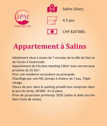 Wohnung zu verkaufen in Salins