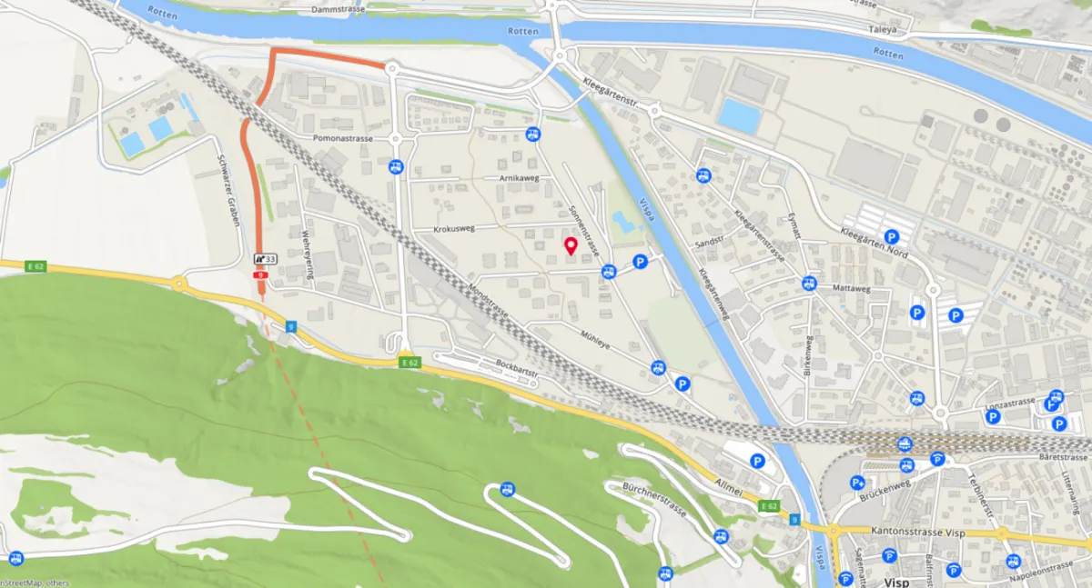 Visp à louer Place de parc en extérieur (couverte ou non) Suisse - cChic-immoHub votre portail immobilier