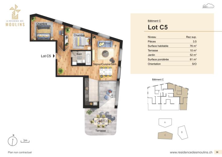 Appartamento in vendita a Massonnens - Appartamento in vendita a Massonnens, 3.5 locali, 76 m2 - Smart Propylaia (3)