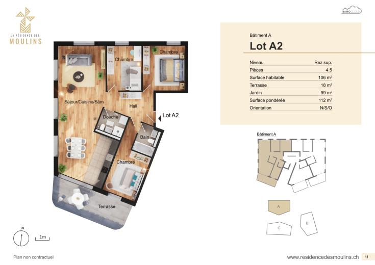 Wohnung zu verkaufen in Massonnens - Wohnung zu verkaufen in Massonnens, 4.5 Zimmer, 106 m2 - Smart Propylaia (3)