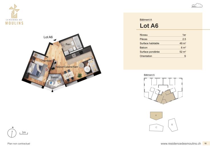 Wohnung zu verkaufen in Massonnens - Wohnung zu verkaufen in Massonnens, 2.5 Zimmer, 52 m2 - Smart Propylaia (3)