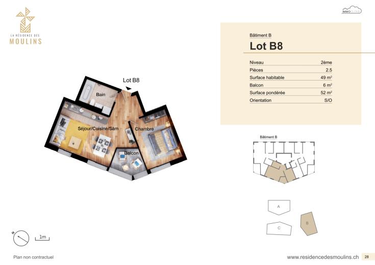 Wohnung zu verkaufen in Massonnens - Wohnung zu verkaufen in Massonnens, 2.5 Zimmer, 49 m2 - Smart Propylaia (3)