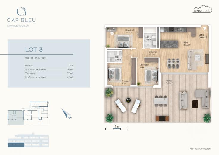 Appartamento in vendita a La Conversion - Appartamento in vendita a La Conversion, 4.5 locali, 91 m2 - Smart Propylaia (9)