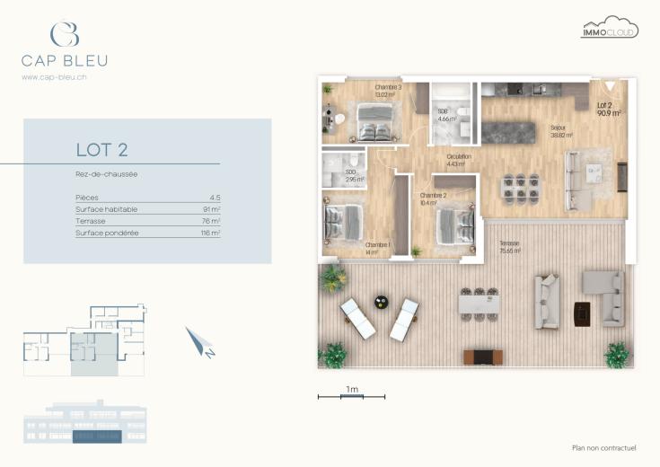 Appartamento in vendita a La Conversion - Appartamento in vendita a La Conversion, 4.5 locali, 91 m2 - Smart Propylaia (9)