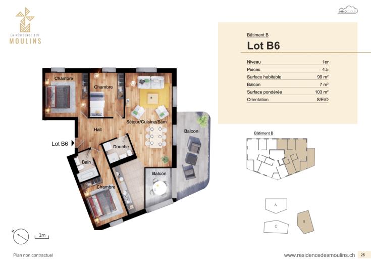 Wohnung zu verkaufen in Massonnens - Wohnung zu verkaufen in Massonnens, 4.5 Zimmer, 99 m2 - Smart Propylaia (3)