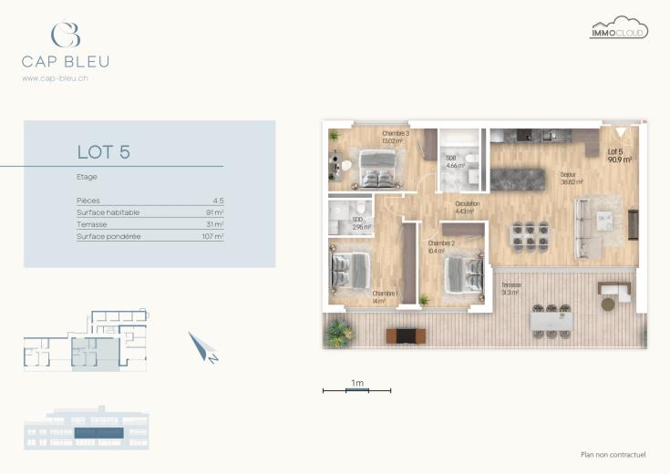 Appartamento in vendita a La Conversion - Appartamento in vendita a La Conversion, 4.5 locali, 91 m2 - Smart Propylaia (9)