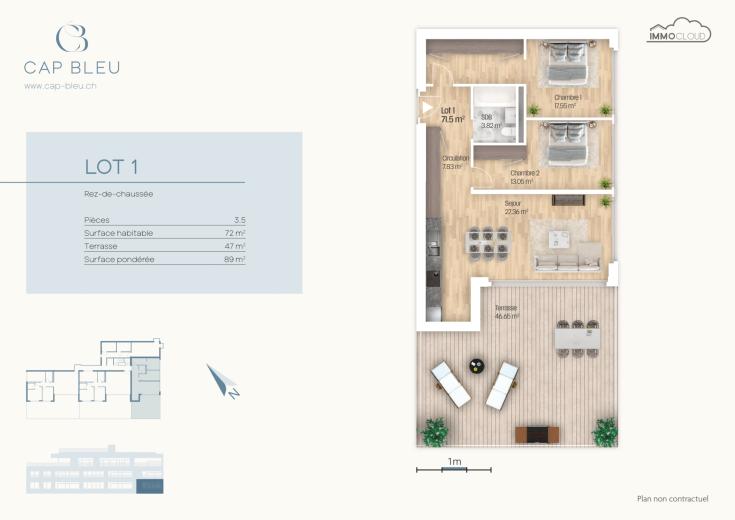 Wohnung zu verkaufen in La Conversion - Wohnung zu verkaufen in La Conversion, 3.5 Zimmer, 73 m2 - Smart Propylaia (9)