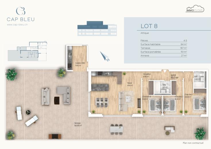 Wohnung zu verkaufen in La Croix - Wohnung zu verkaufen in La Croix, 4.5 Zimmer, 94 m2 - Smart Propylaia (9)